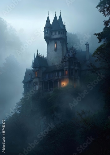 Foggy castle