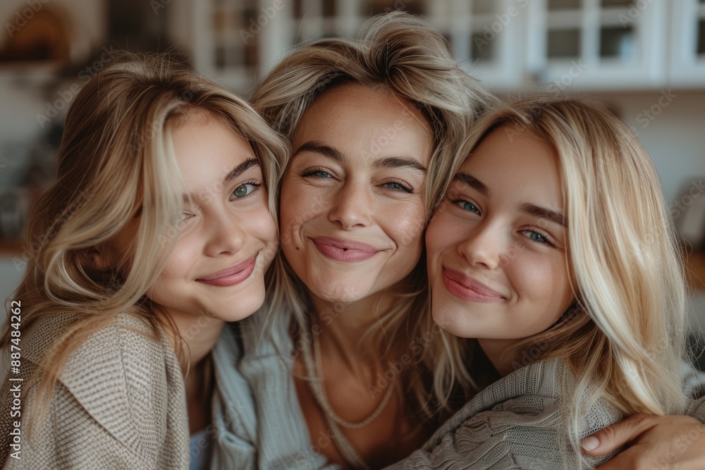 Mother and two daughters together Mother and two daughters together