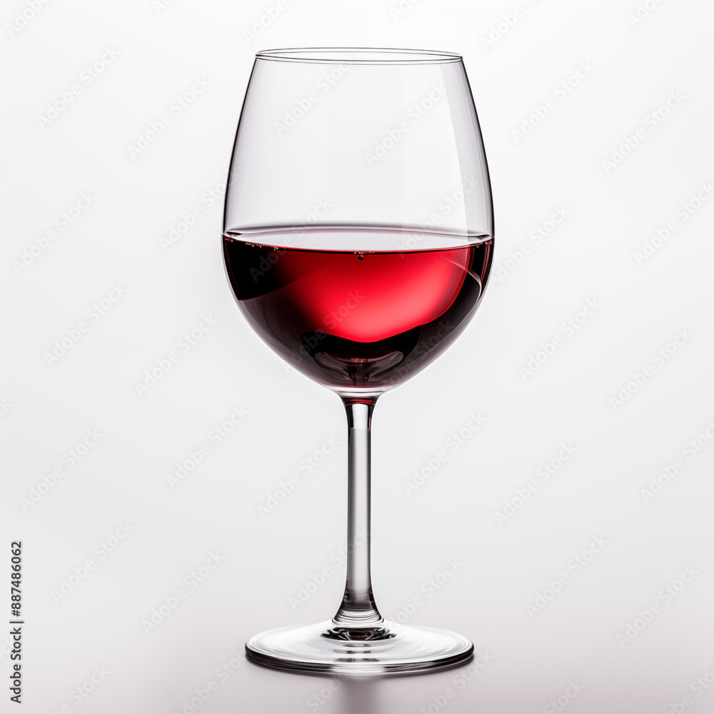 Close-Up Of A Wine Glass Filled With Red Wine Against A White Background Close-Up Of A Wine Glass Filled With Red Wine Against A White Background