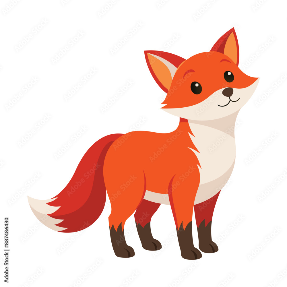 Illustration of Red fox cub isolated Illustration of Red fox cub isolated