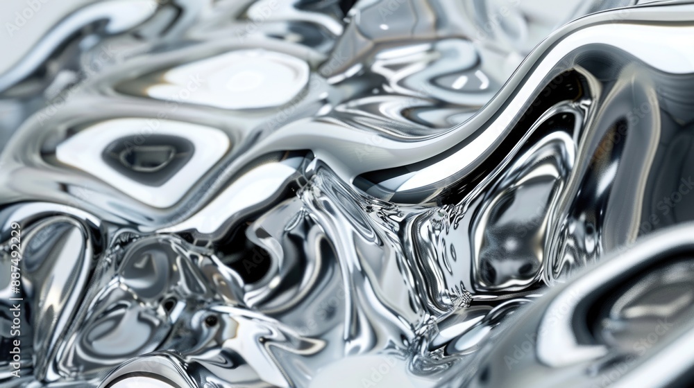 A close-up view of a shiny object with reflective surface A close-up view of a shiny object with reflective surface
