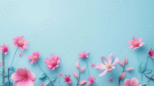 pink flowers background © jaruwan