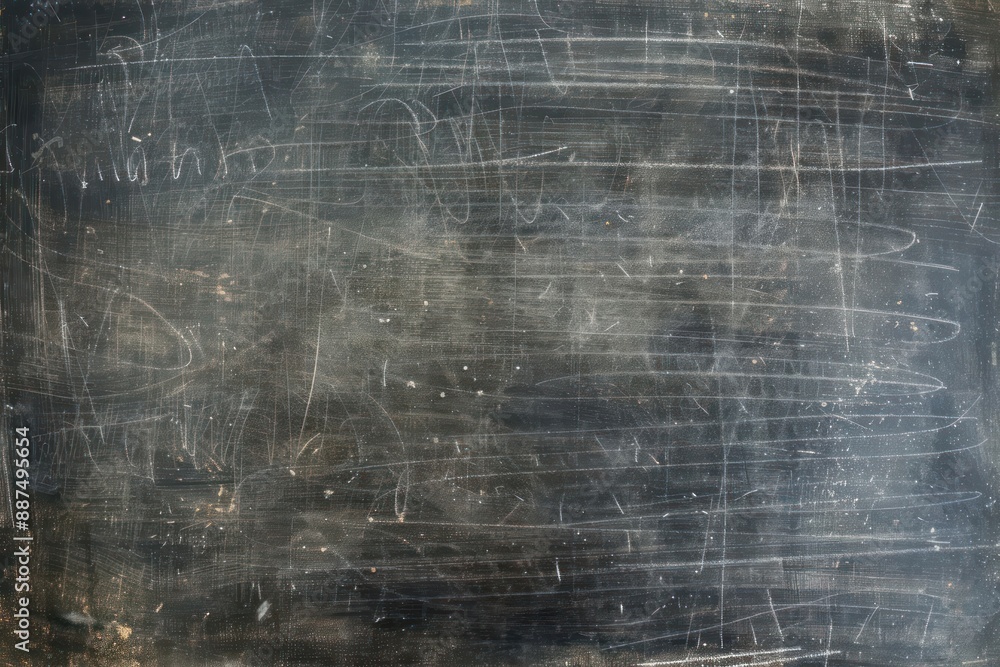 Blank chalkboard with faint chalk dust remnants, providing a classic backdrop for educational or nostalgic themes Blank chalkboard with faint chalk dust remnants, providing a classic backdrop for educational or nostalgic themes