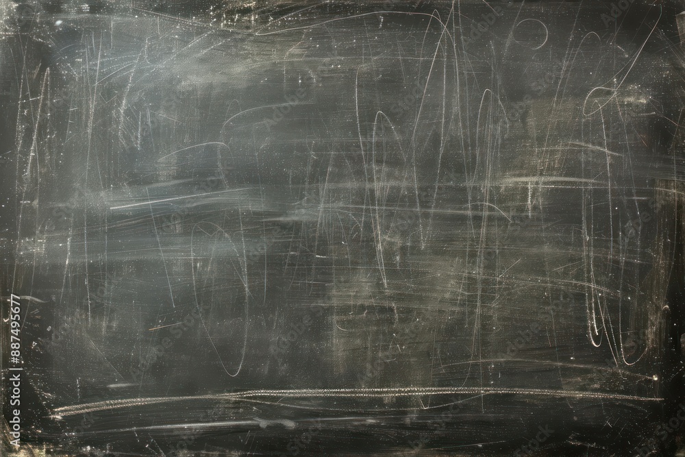 Blank chalkboard with faint chalk dust remnants, providing a classic backdrop for educational or nostalgic themes Blank chalkboard with faint chalk dust remnants, providing a classic backdrop for educational or nostalgic themes