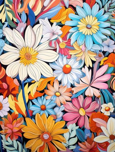 Wallpaper Mural Hand-drawn floral illustration decoration background Torontodigital.ca