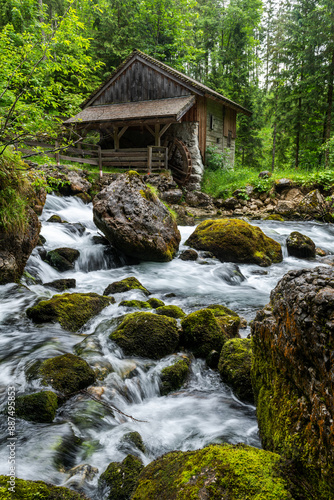 Scenic Gollinger  Waterfall in Austria's Stunning Landscape photo