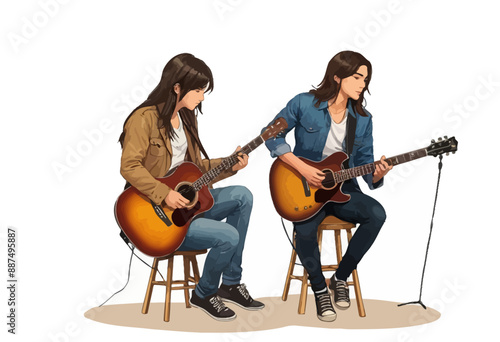 Musicians Playing Guitars