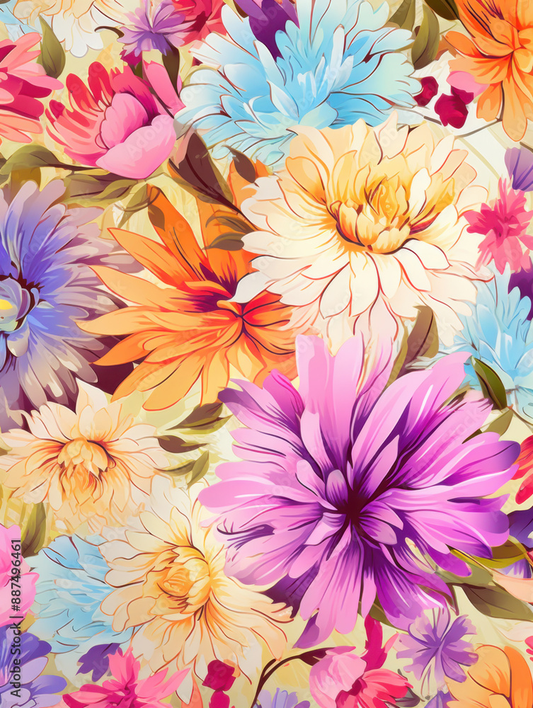 Obraz premium Hand-drawn floral illustration decoration background