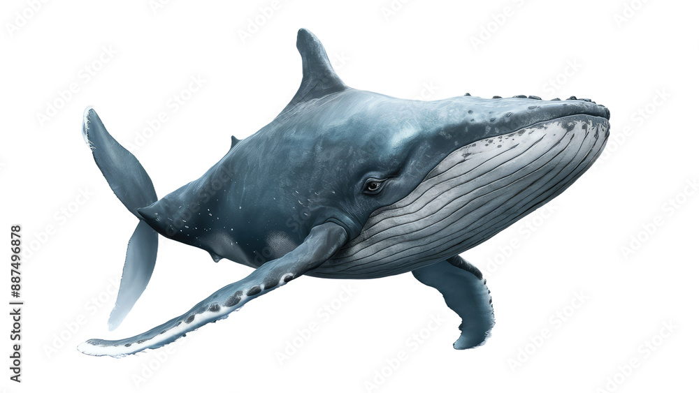 Fototapeta premium Isolated PNG Big Whale, GENERATIVE AI