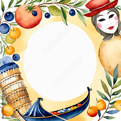 Fruit-filled boat on a sunny day