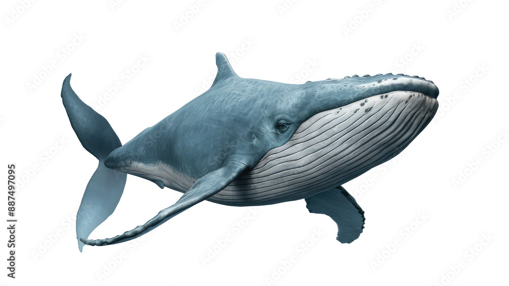 Fototapeta premium Isolated PNG Big Whale, GENERATIVE AI