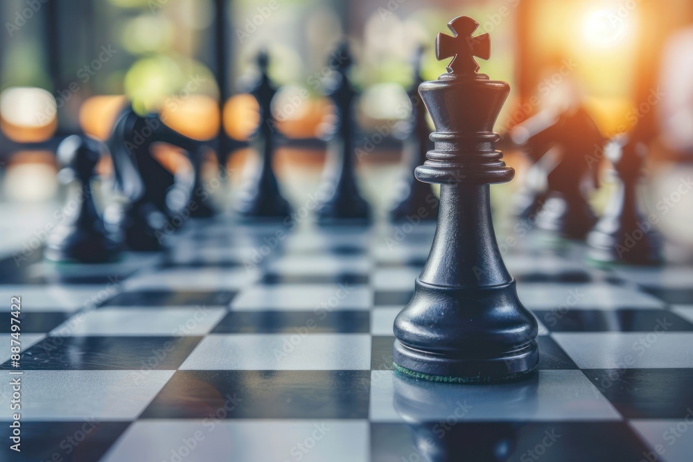 Chessboard game for ideas and business strategy, business planner concept Chessboard game for ideas and business strategy, business planner concept
