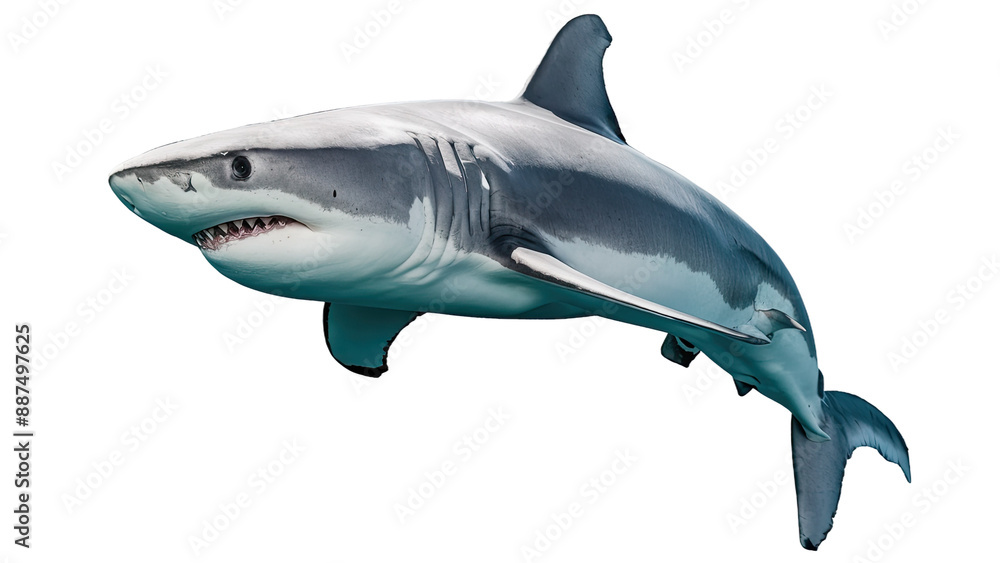 Fototapeta premium Isolated PNG Big Shark, GENERATIVE AI