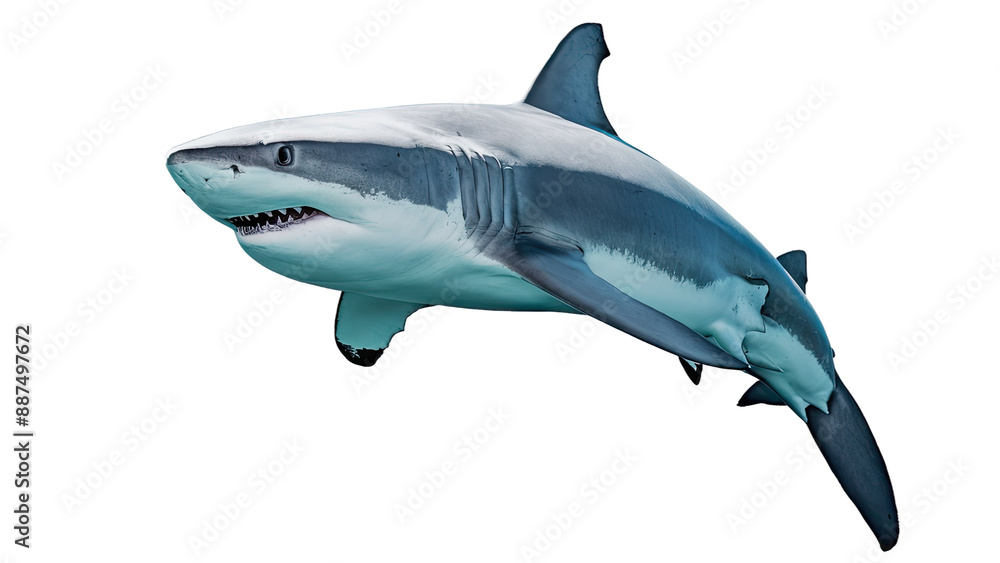 Fototapeta premium Isolated PNG Big Shark, GENERATIVE AI