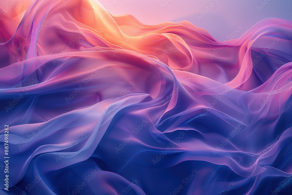 Abstract Flowing Fabric in a Dreamy Pastel Landscape with Soft Gradient Colors, Light and Shadows Creating a Gentle Wave Pattern with Smooth Textureabstract Abstract Flowing Fabric in a Dreamy Pastel Landscape with Soft Gradient Colors, Light and Shadows Creating a Gentle Wave Pattern with Smooth Textureabstract