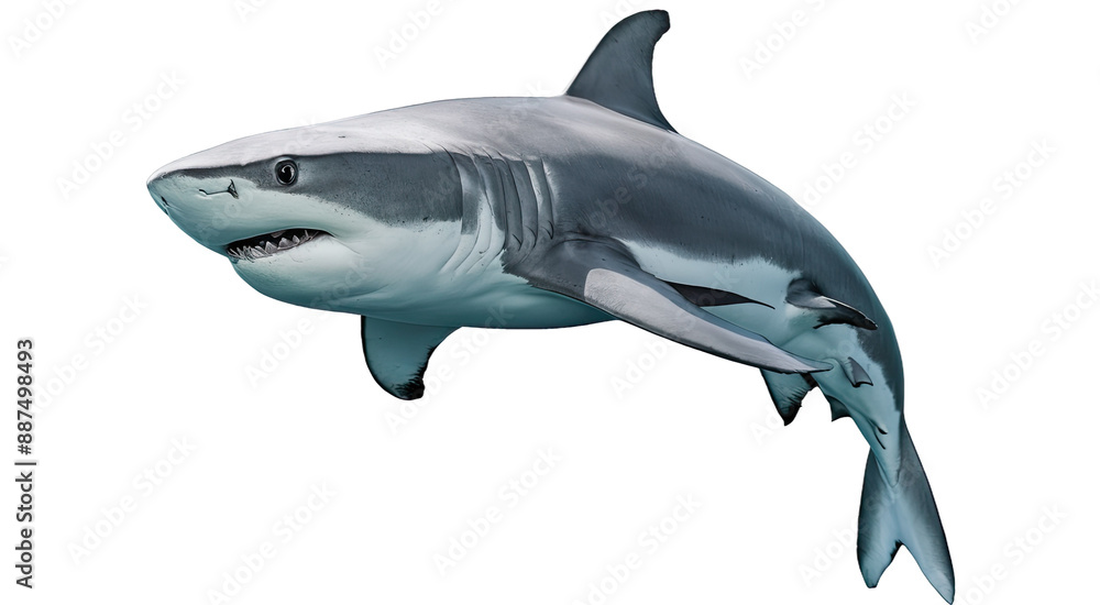 Fototapeta premium Isolated PNG Big Shark, GENERATIVE AI