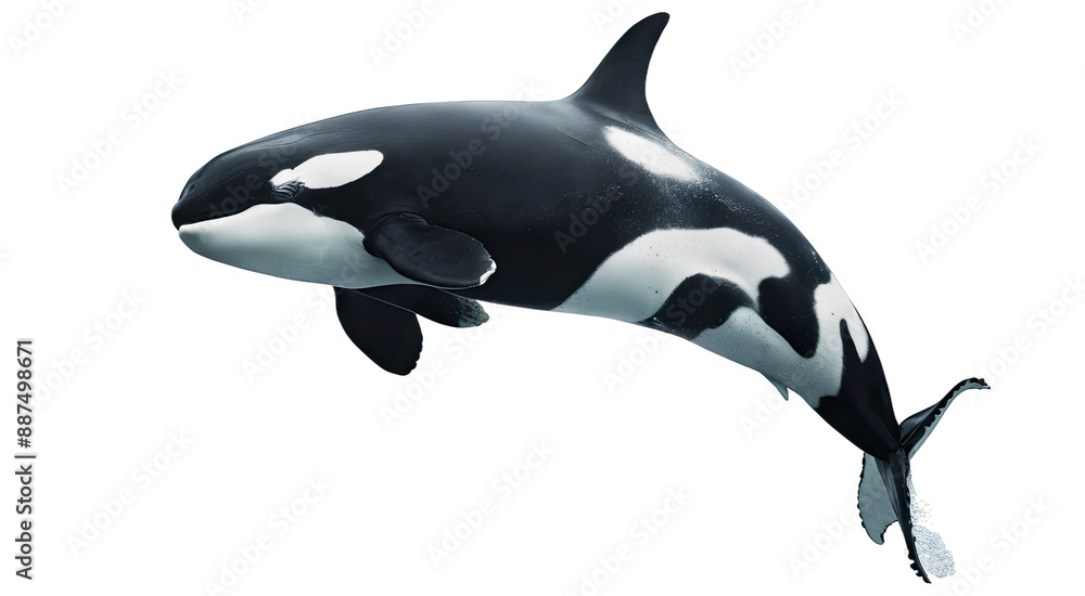 Fototapeta premium Isolated PNG Orca, GENERATIVE AI