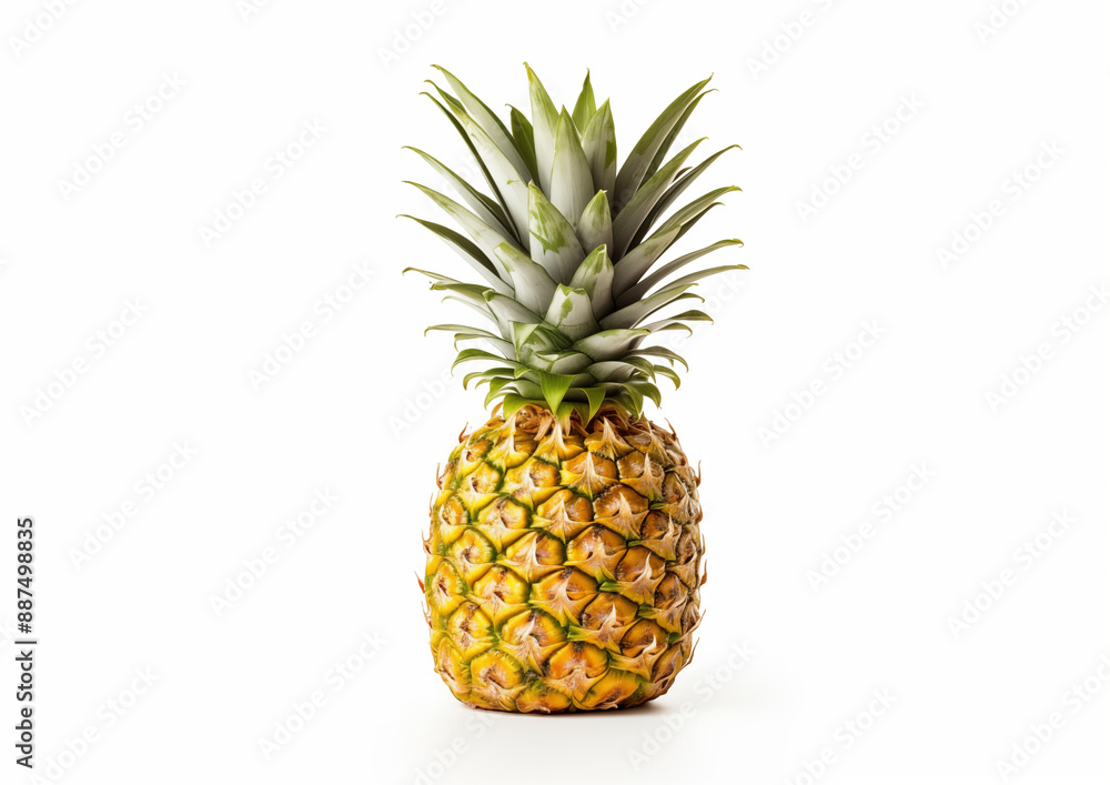 Whole Pineapple Fruit with Spiky Leaves Isolated on White Background Perfect for Healthy and Tropical Recipes Whole Pineapple Fruit with Spiky Leaves Isolated on White Background Perfect for Healthy and Tropical Recipes