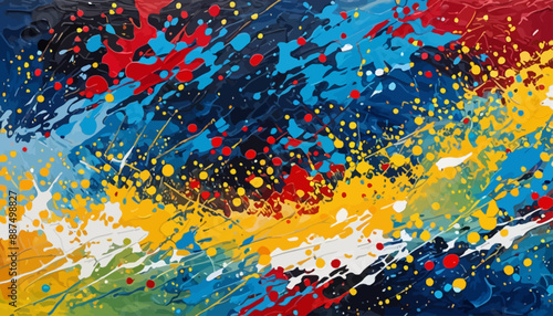 Colorful Abstract Art with Dots and Splatters