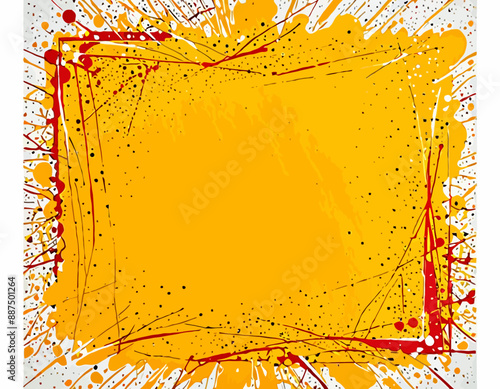 Abstract Expressionism: Yellow and Red Splatter Paint Art