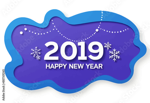 2019 Happy New Year Greeting Card