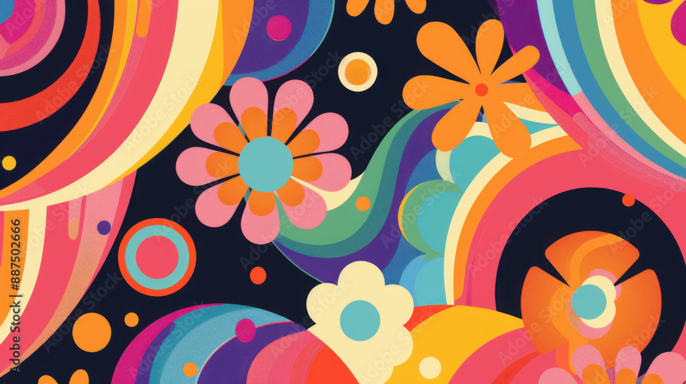 Naklejka premium Flat style floral illustration decoration background