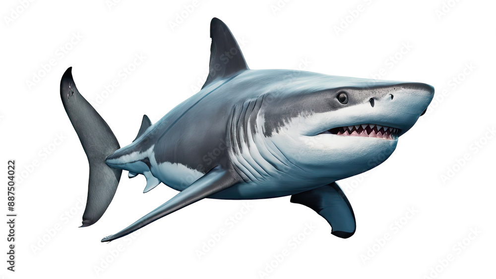Fototapeta premium Isolated PNG Shark, GENERATIVE AI