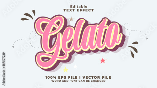 editable gelato text effect.typhography logo