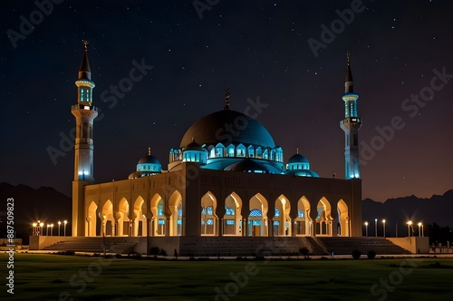 Wallpaper Mural A mosque at night with the lights Torontodigital.ca