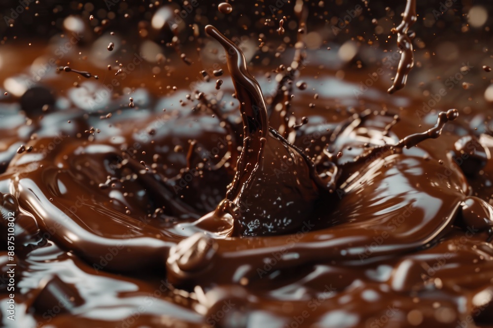 A close-up shot of a deliciously looking chocolate-covered surface with no visible edges or details, perfect for editorial use A close-up shot of a deliciously looking chocolate-covered surface with no visible edges or details, perfect for editorial use