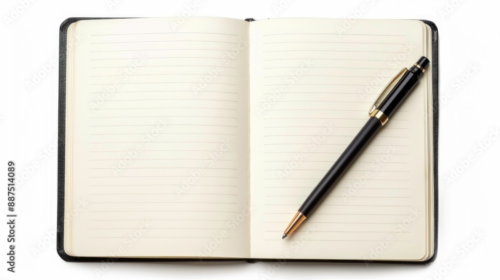 Blank notebook on white background for writing Blank notebook on white background for writing