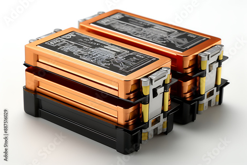 Lead Acid Batteries isolated on transparent background. photo