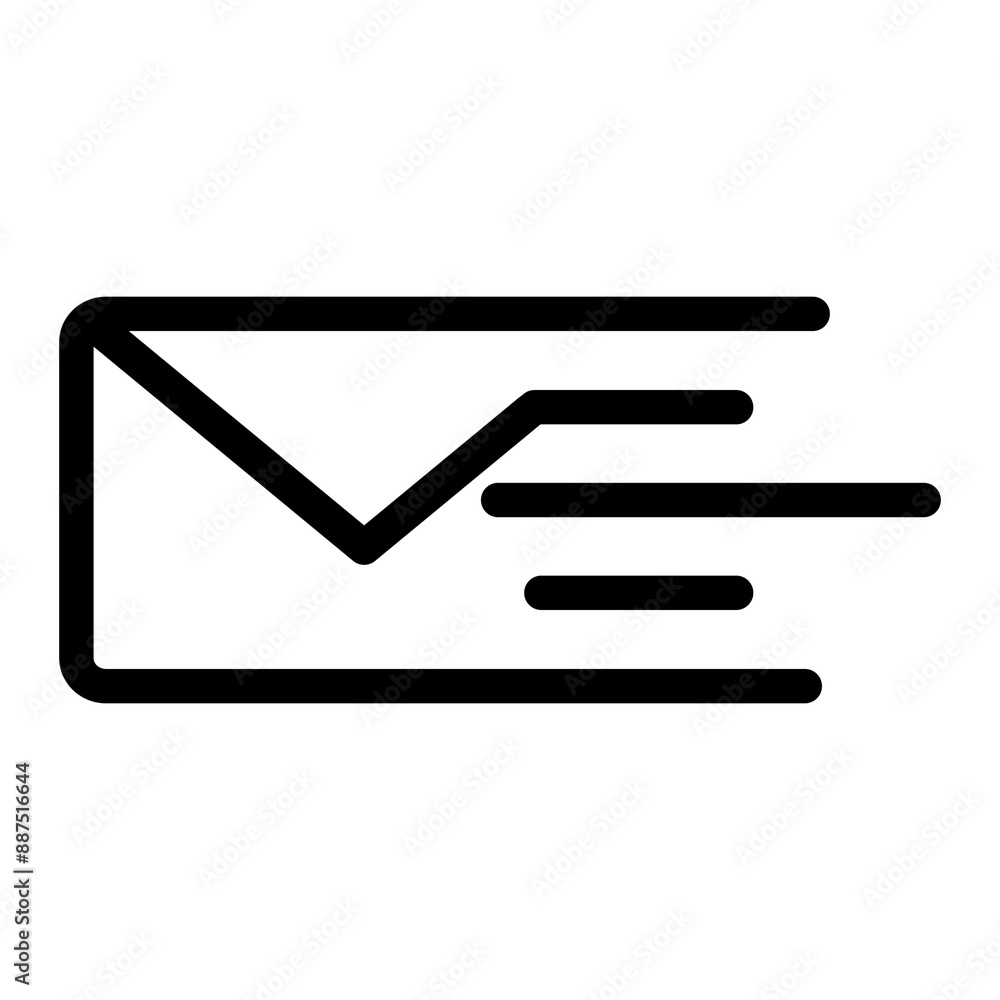 An illustration showing a black icon of an envelope with a letter on a white background. Mail An illustration showing a black icon of an envelope with a letter on a white background. Mail