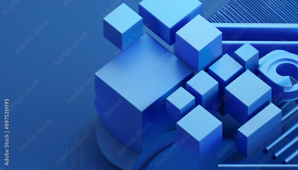 3d abstract blue cube background 3d abstract blue cube background