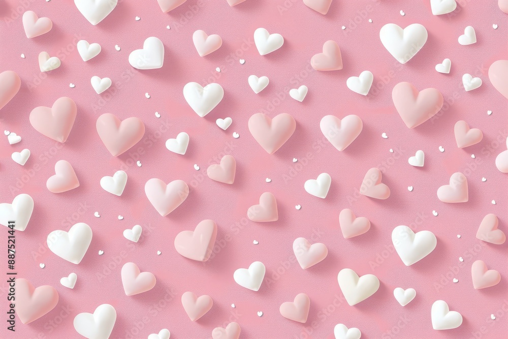 A pink and white background with many hearts scattered throughout A pink and white background with many hearts scattered throughout