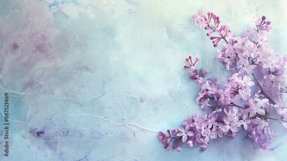 A blue background with a purple flower on it A blue background with a purple flower on it