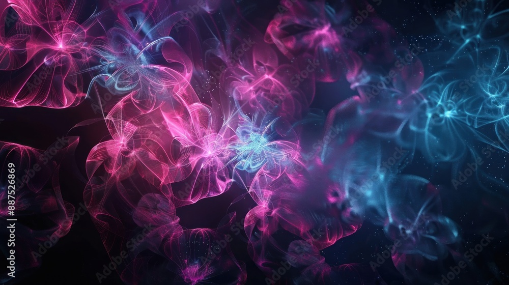 Abstract Neon Floral Design Abstract Neon Floral Design
