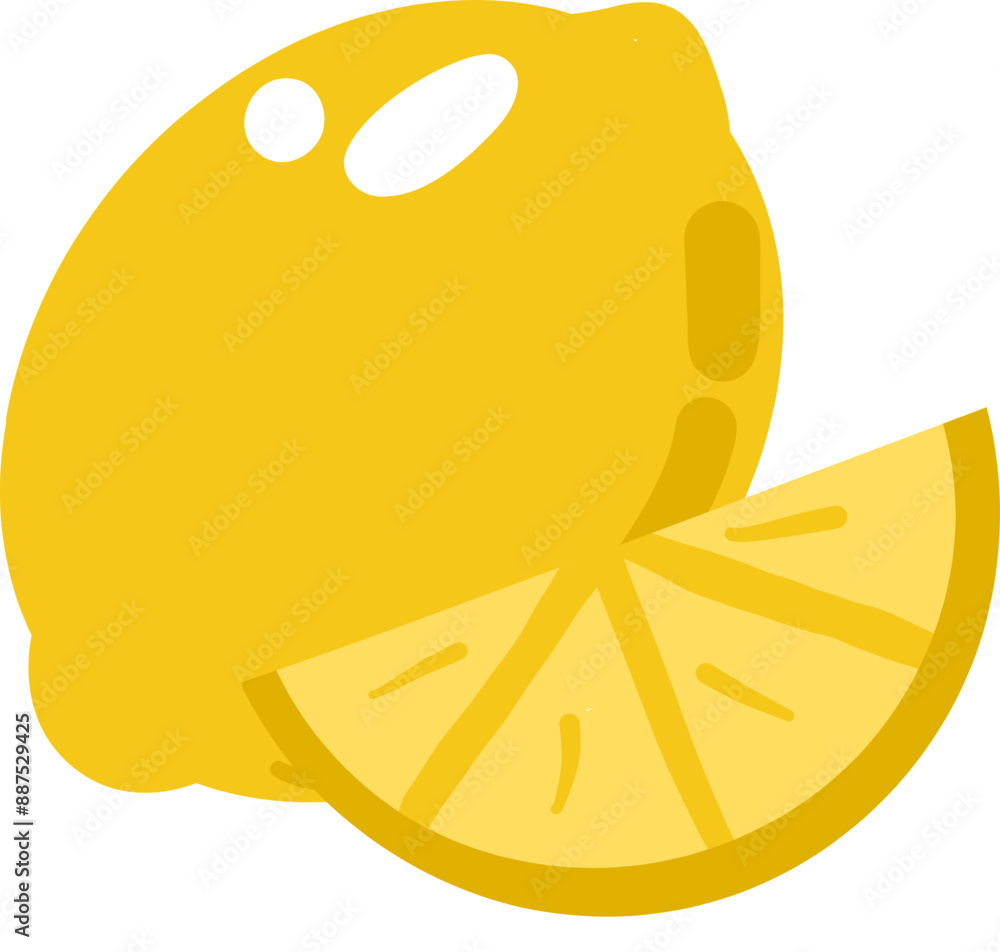 Fototapeta premium lemon icon Fresh healthy vegetarian food illustration