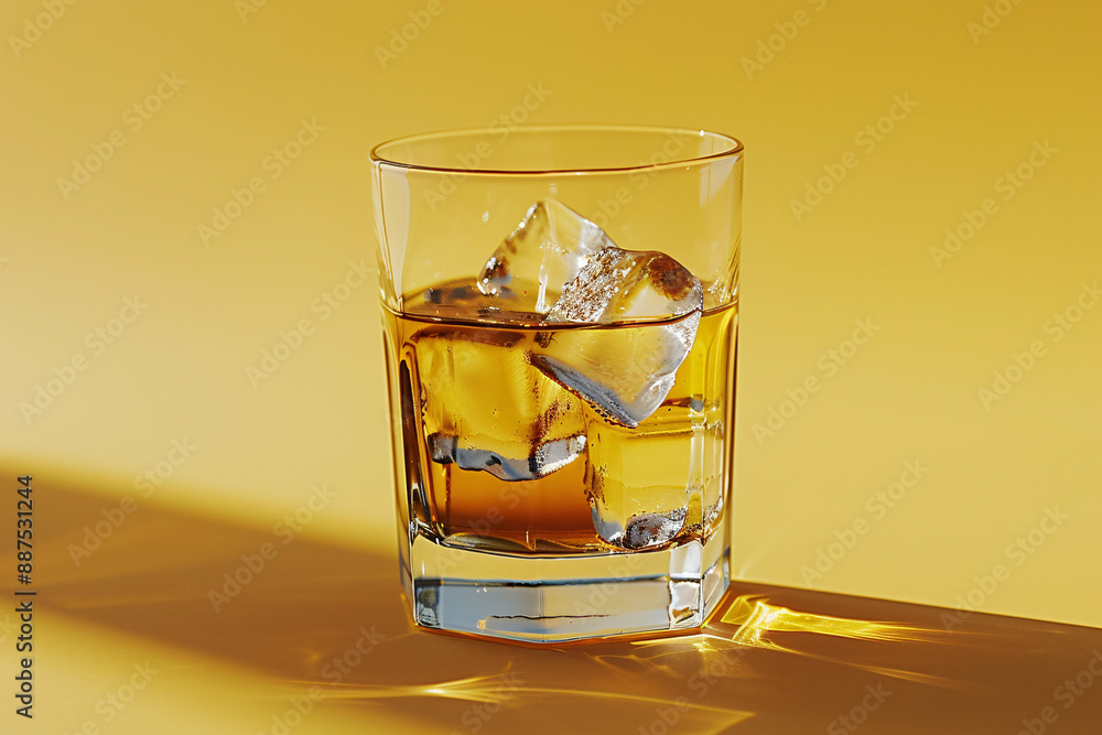 a glass of liquid with ice cubes a glass of liquid with ice cubes