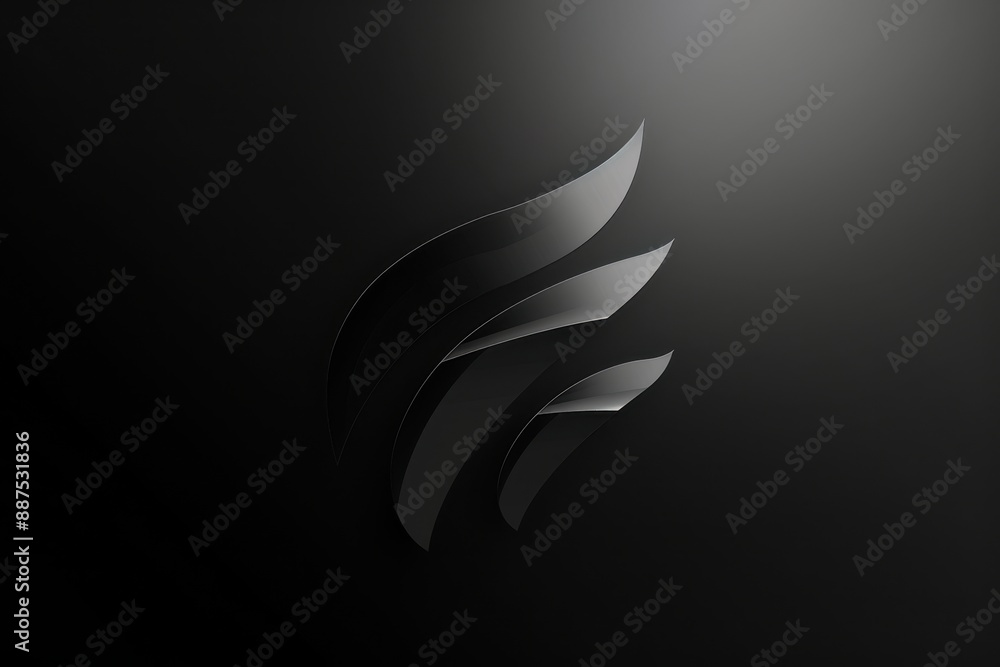 Abstract black and white graphic design with curved shapes. Abstract black and white graphic design with curved shapes.