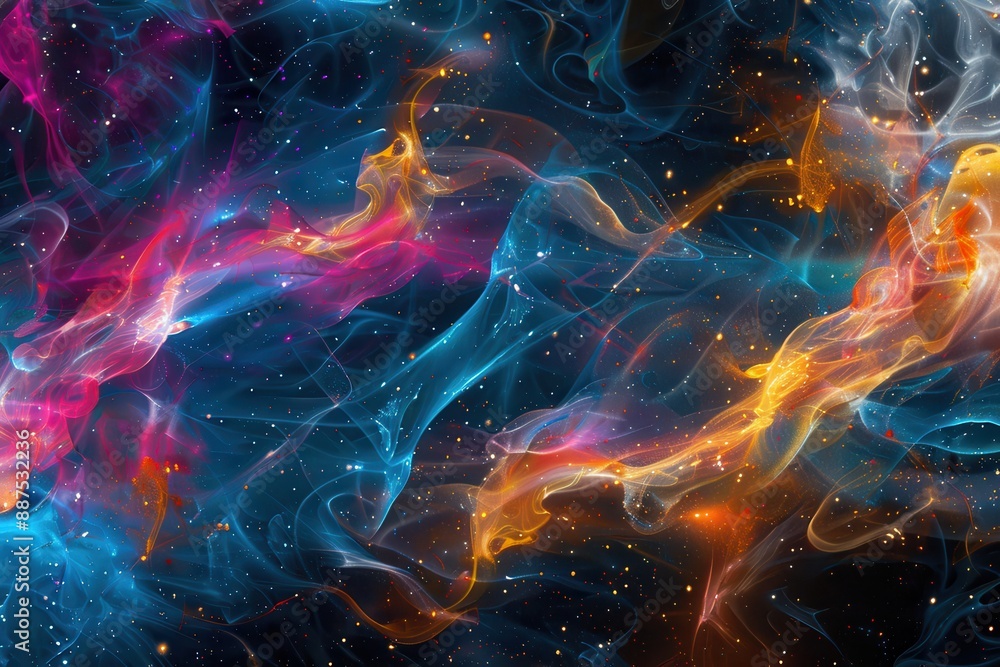 Abstract cosmic background with glowing colors. Abstract cosmic background with glowing colors.