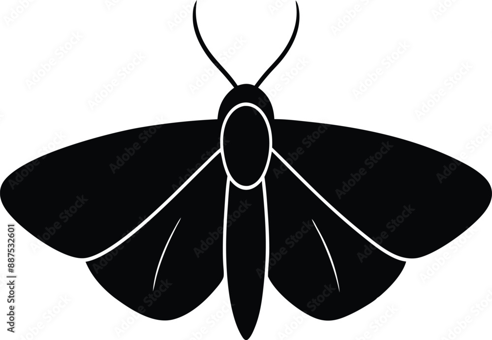 Black butterfly vector icon, isolated on white Black butterfly vector icon, isolated on white