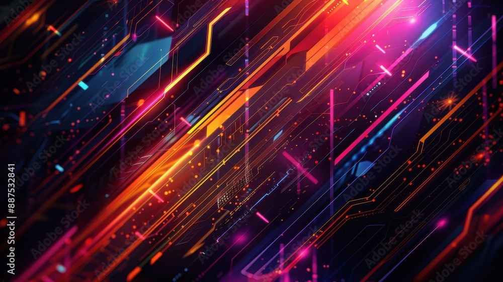 Abstract Neon Lines Background. Abstract Neon Lines Background.