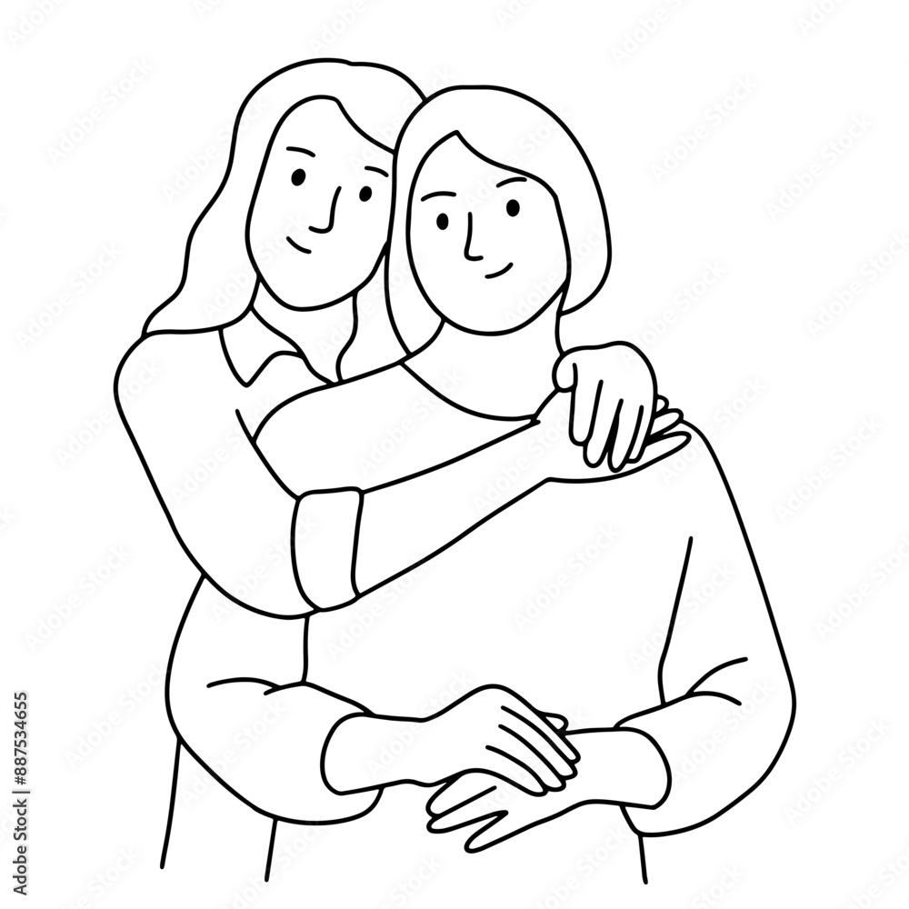 Obraz premium Mom and daughter, happy family