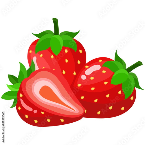 Hand drawn fruit strawberry