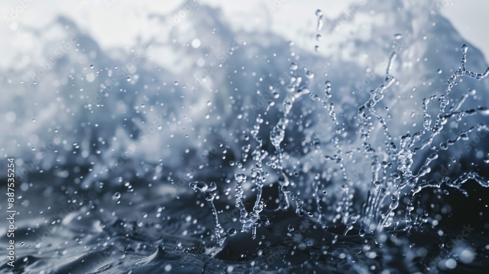 Obraz premium A close-up shot of water splashing on the surface of a calm lake or sea