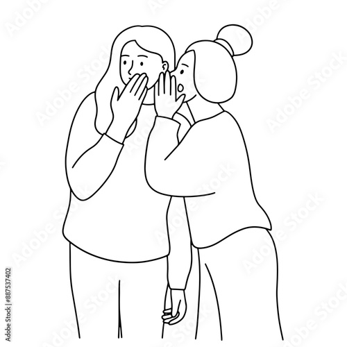 Two young girls gossiping