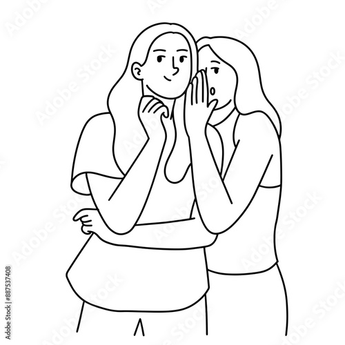 Young woman gossiping