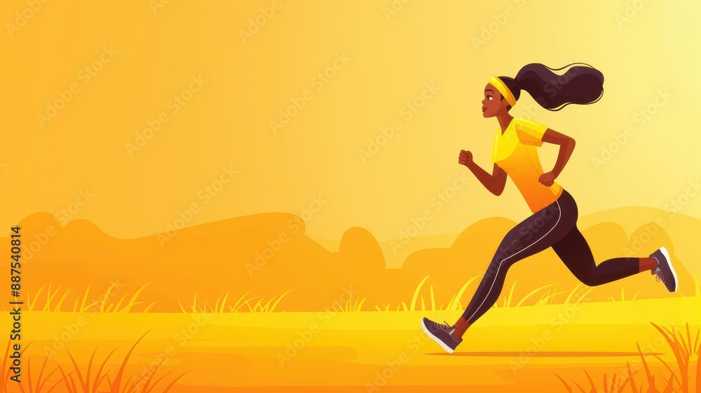 Energetic sports woman in activewear working out, sporty banner with blank space for text. Energetic sports woman in activewear working out, sporty banner with blank space for text.