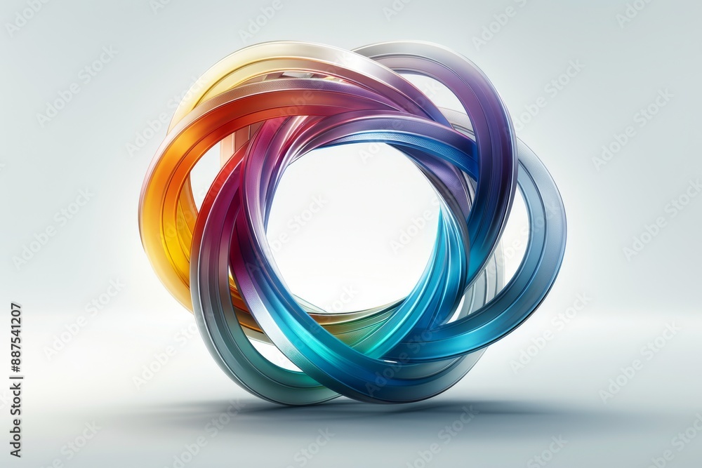 Colorful twisted ring sculpture with a glossy finish showcasing artistic creativity and bold design Colorful twisted ring sculpture with a glossy finish showcasing artistic creativity and bold design